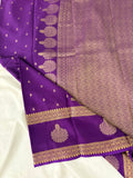 Purple Crepe Silk Saree with Bentex Jhumki Border and Small Butta JU26