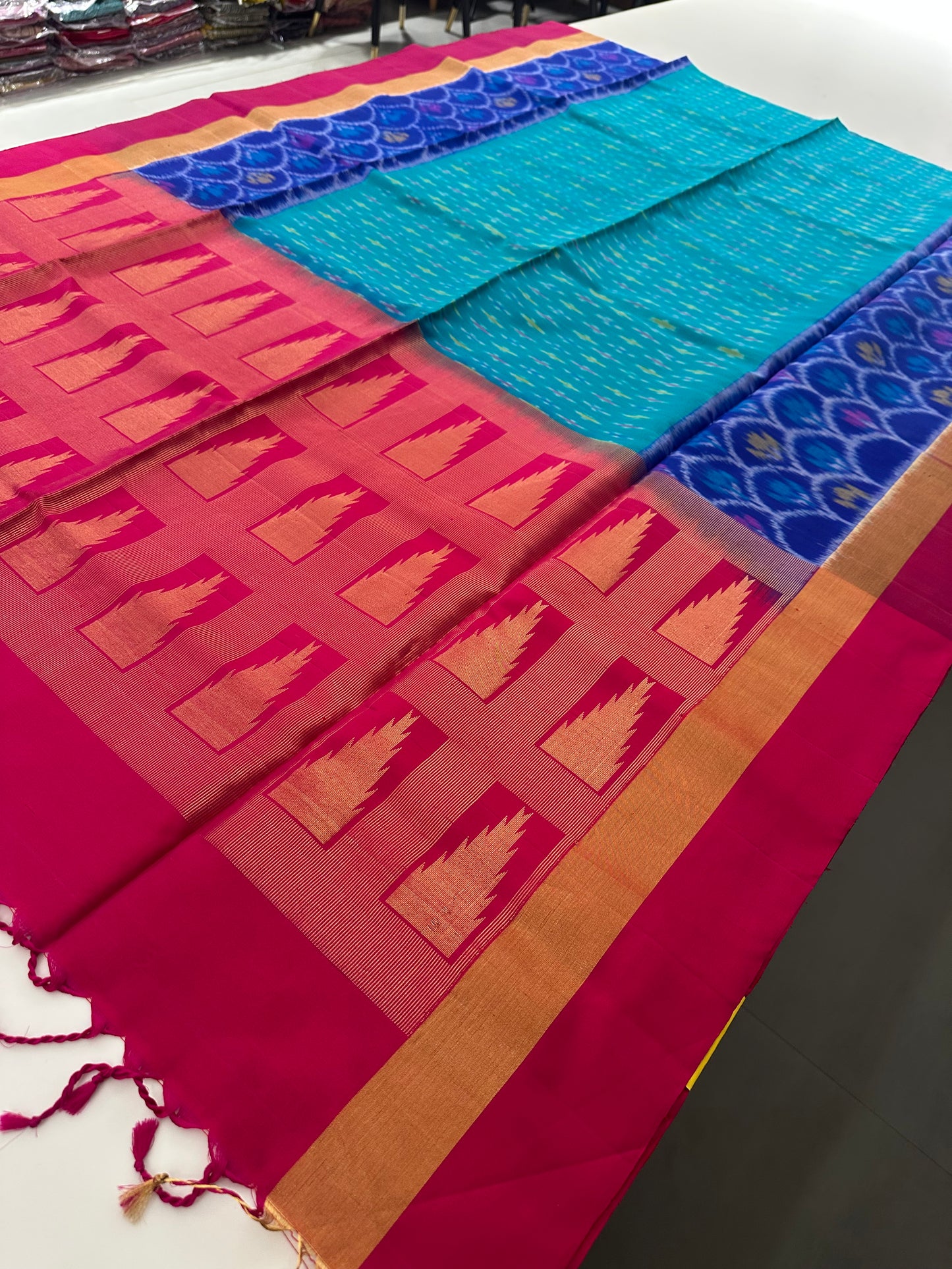 Ikkat Pochampalli Pure Soft Silk Saree -J11