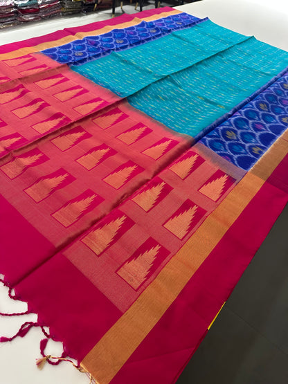 Ikkat Pochampalli Pure Soft Silk Saree -J11