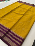 Semi Mysore Silk Checks Saree with Butta-AU16