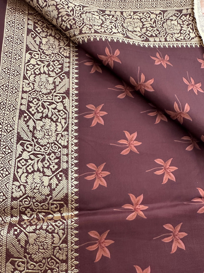 Kalamkari Printed Crape-JU14