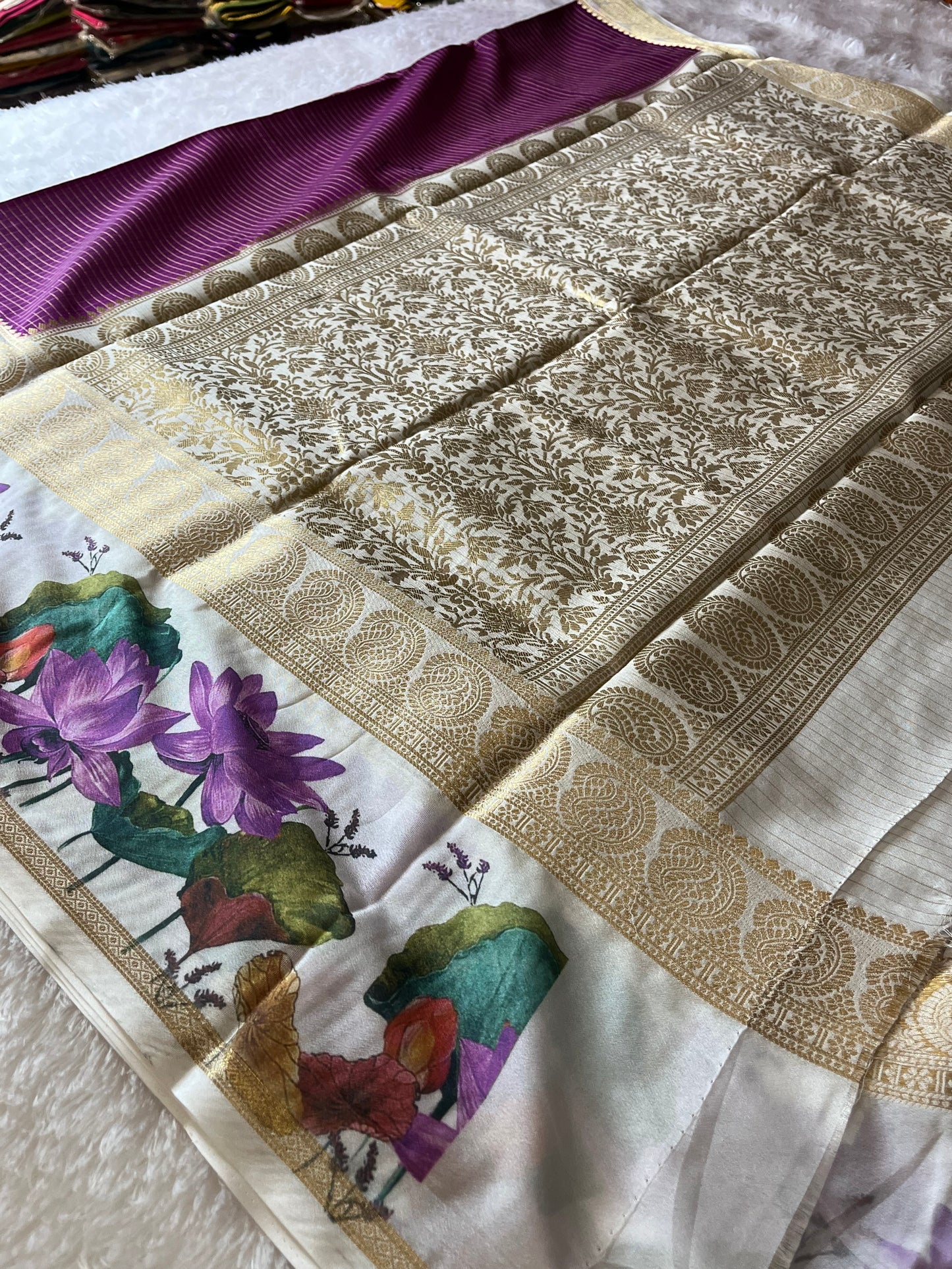 Designer Printed Crape Silk