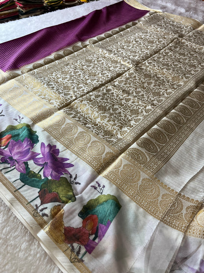 Designer Printed Crape Silk