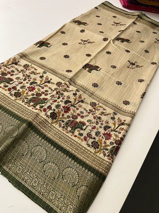 Tussar Zari Lines