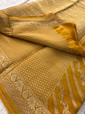 Premium Laser Chiffon Saree – Yellow AU26