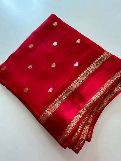 Satin Crape Designer saree