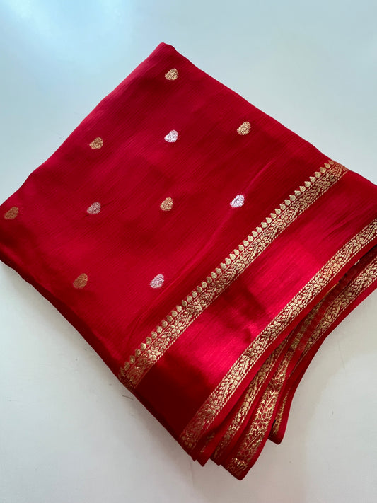 Satin Crape Designer saree