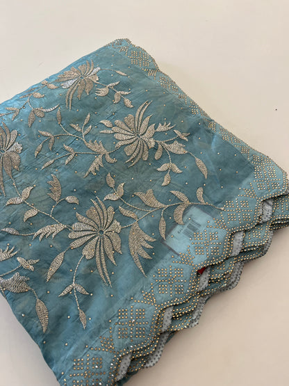 Embroidery work fancy saree