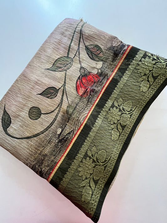 Printed Tussar fancy