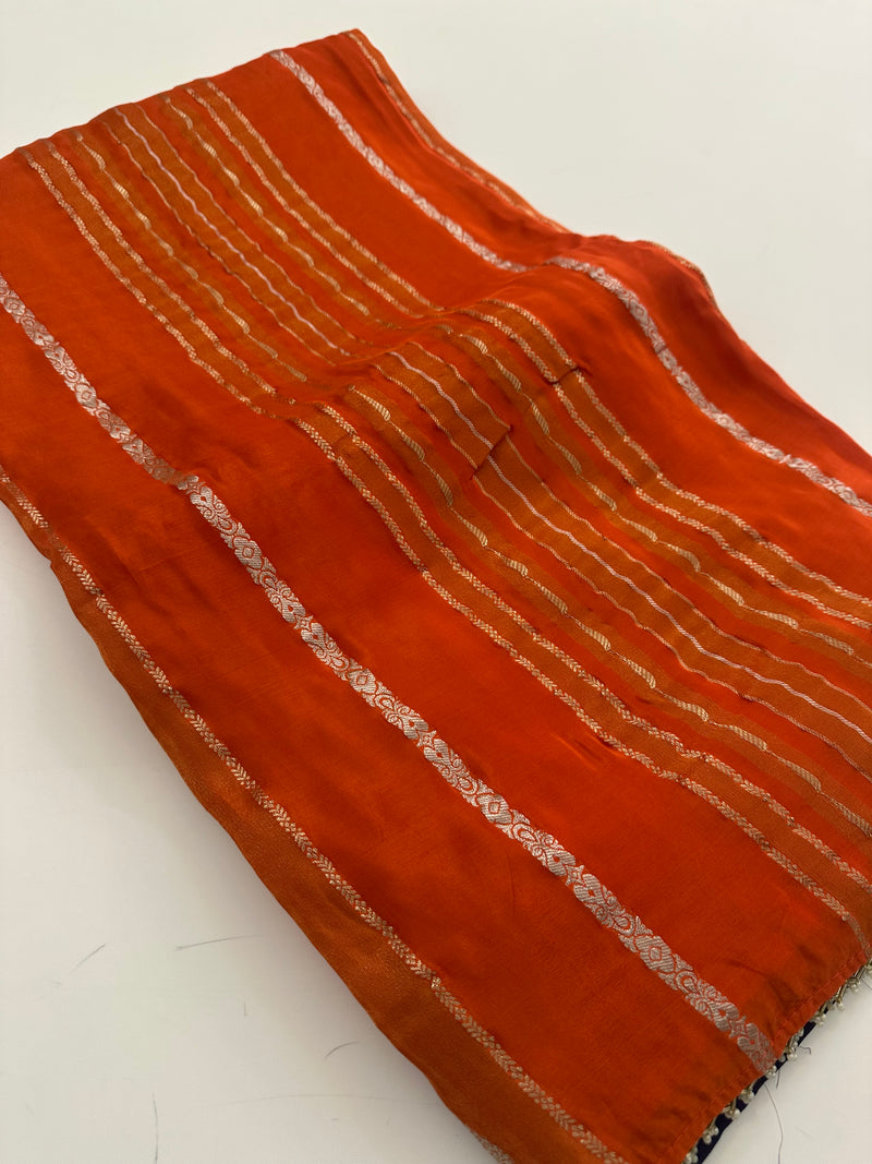 Cut Dana Work Border Chinnon Saree -AU6