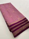 Semi Mysore Silk Checks Saree with Butta-AU16
