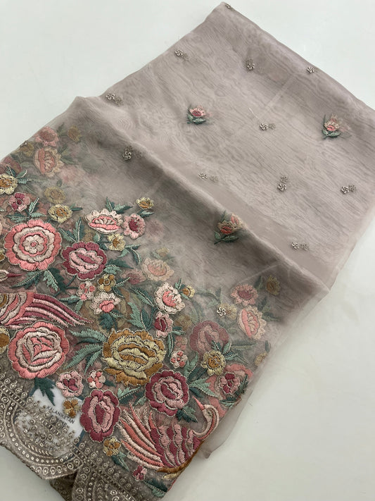 Embroidery Organza premium Saree