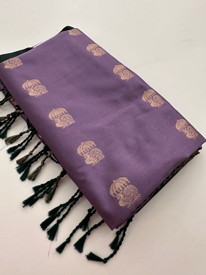 New Semi Soft silk Sarees From Kanchi in beatiful Borders-JU20