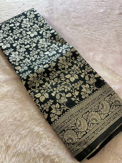 Tussar Silver Brocade