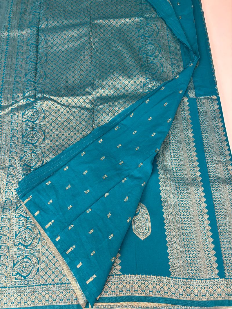 BLUE TUSSAR DESIGNER SAREE-J25