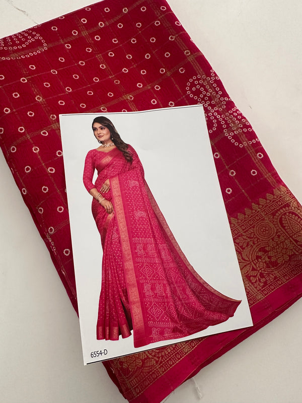 Crape Chiffon Fancy Saree-J1