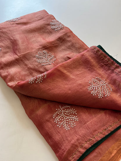 Laser Chiffon Work Saree