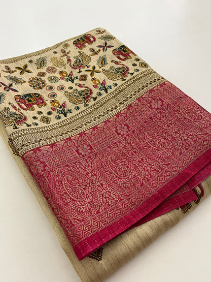 Tussar Fancy Printed