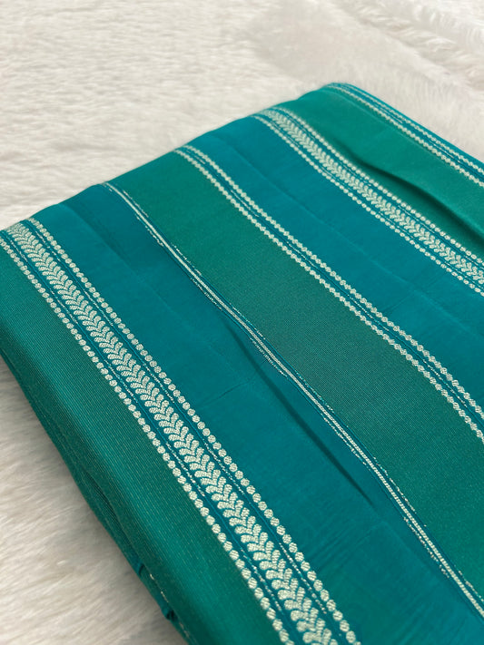 DESIGNER PARTYWEAR SAREE WITH CONTRAST BLOUSE-SAPPHIRE BLUE X BABY PINK