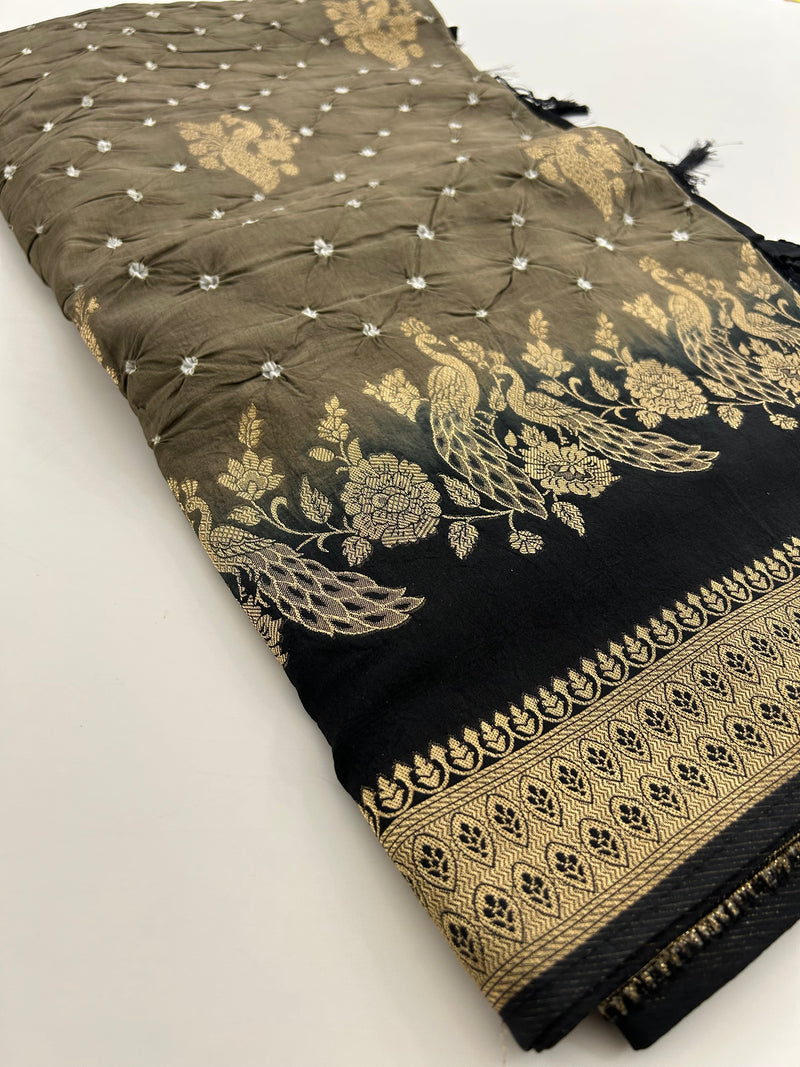 Designer Patola Sarees In Orange x Red and Black x Grey🌹 Super Premium Fabric and Finishing 🌹JU20