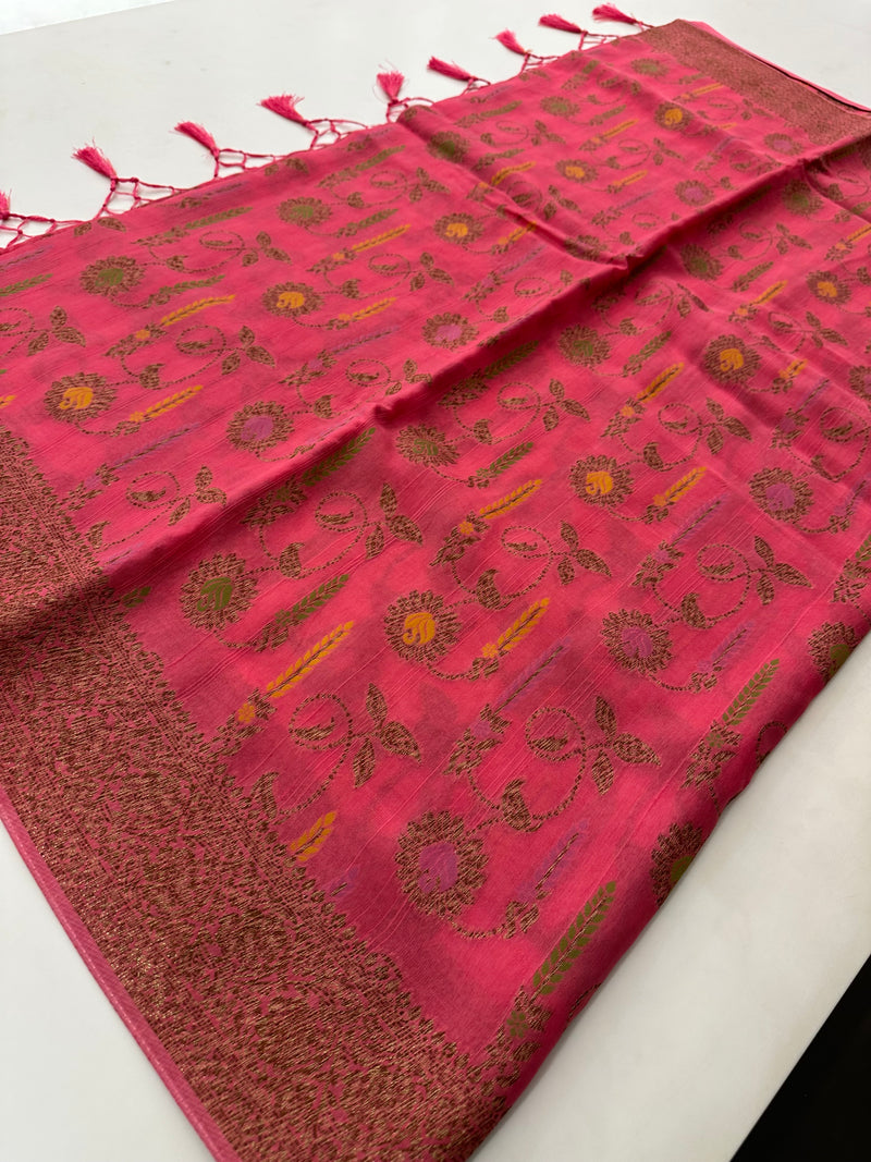 Premium Jute Tussar Fancy Saree-J9