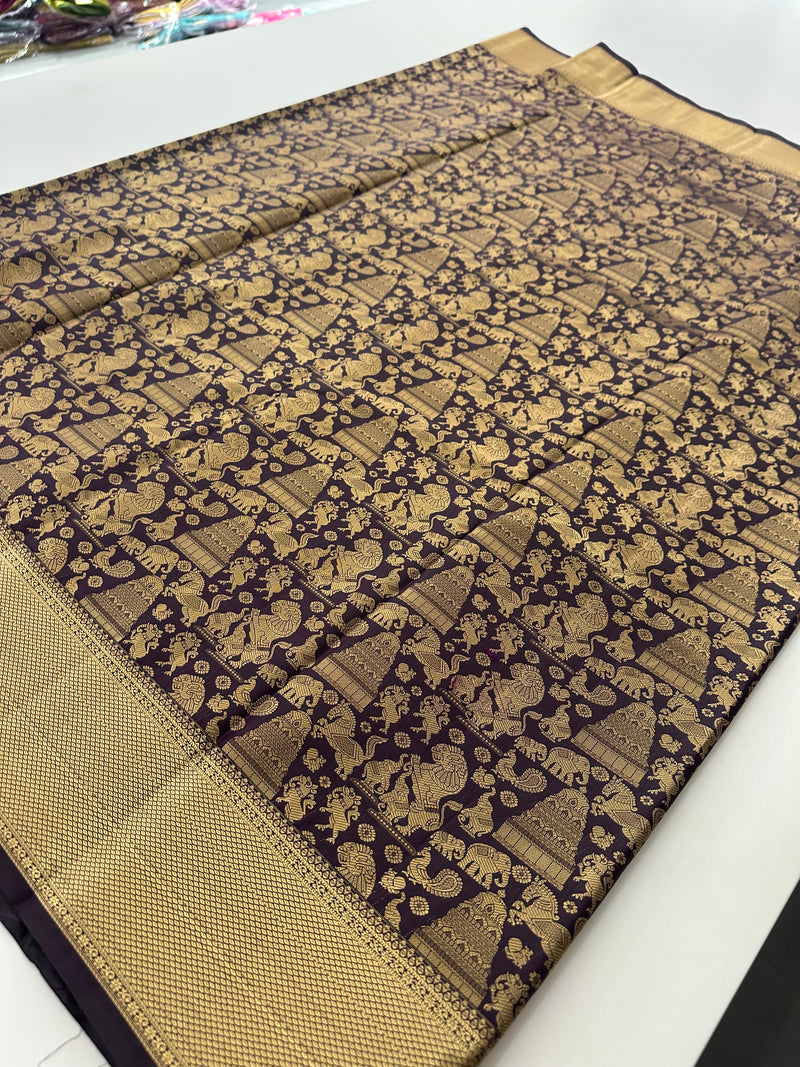 Kanchi Semi Silk Tissue Brocade-JU10