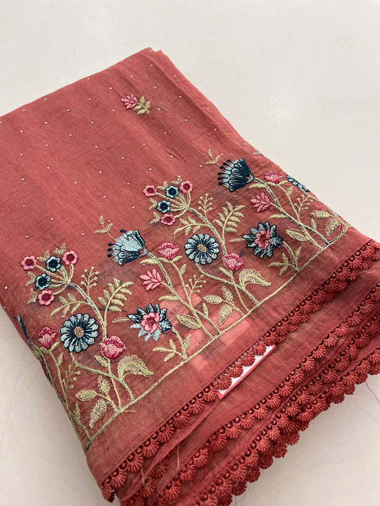 Soft organza embroidery