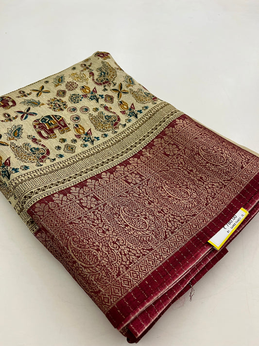 Tussar Fancy Printed
