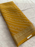 Premium Laser Chiffon Saree – Yellow AU26