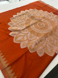 Designer Saree - Rust Crepe Georgette JU17