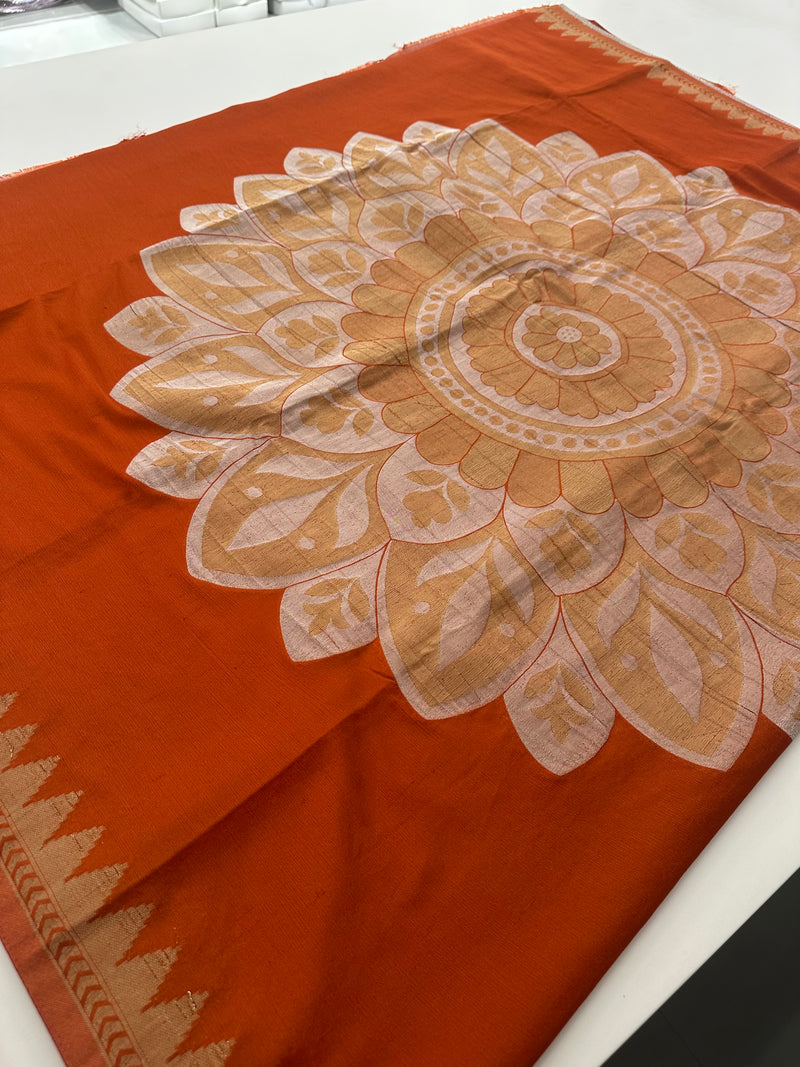Designer Saree - Rust Crepe Georgette JU17