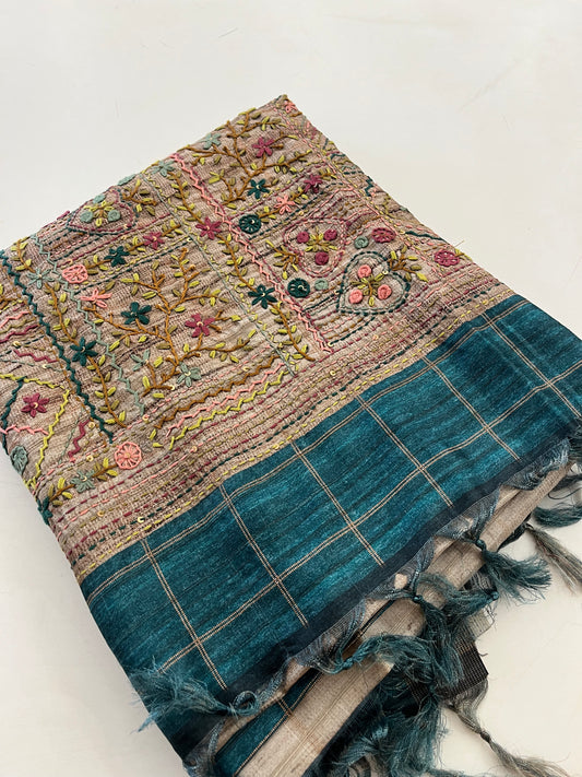 Lenin Embroidery Fancy saree