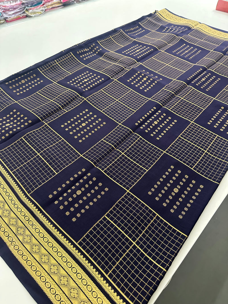 PURE✨✨120 GSM PURE MYSORE CRAPE SILK SAREE