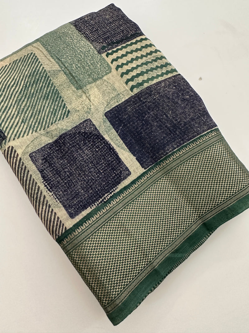 Printed Chanderi Fancy Saree-JU31