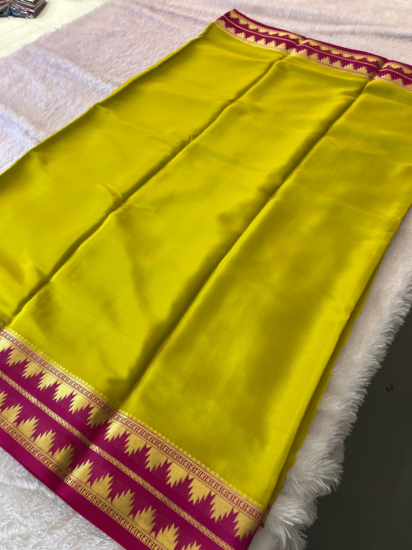 100 GSM Pure Mysore Crape silk saree