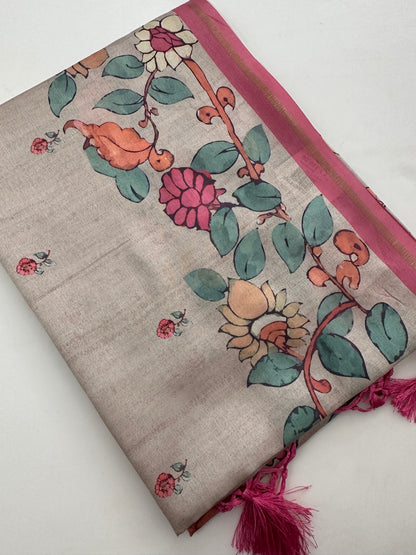 Printed Tussar Fancy-J12