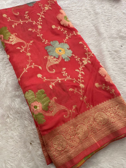 Banarasi Fancy Crape Saree -M19