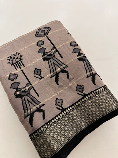 Rajasthan folk print fancy saree