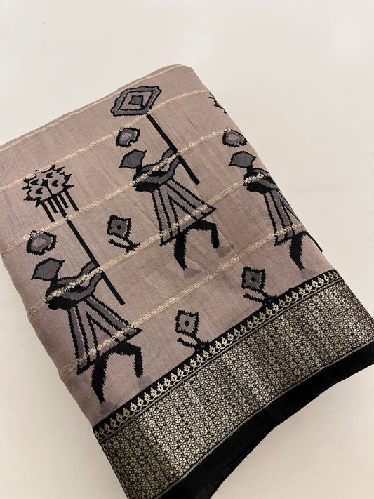 Rajasthan folk print fancy saree