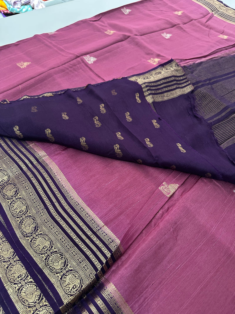 Cut Dana Work Border Chinnon Saree -AU6