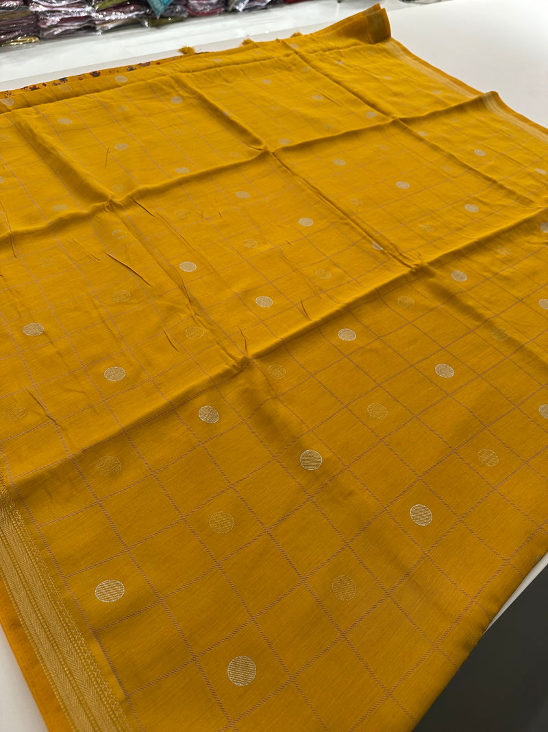 Chiffon Premium Soft Fabric Checkered and Coin Butta Prints -JU28