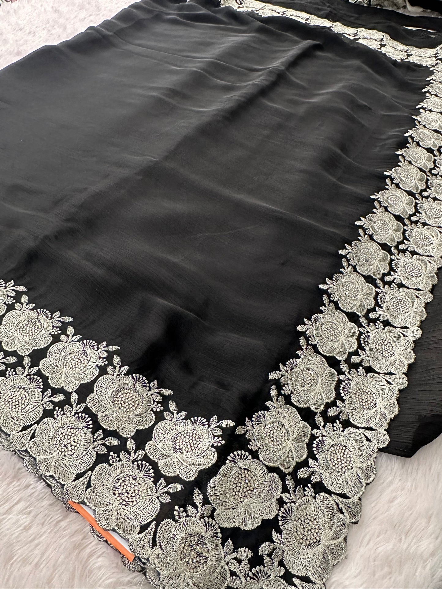 Soft Organza Silver Work-M12