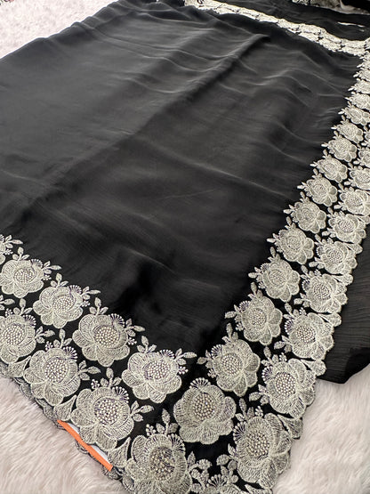 Soft Organza Silver Work-M12