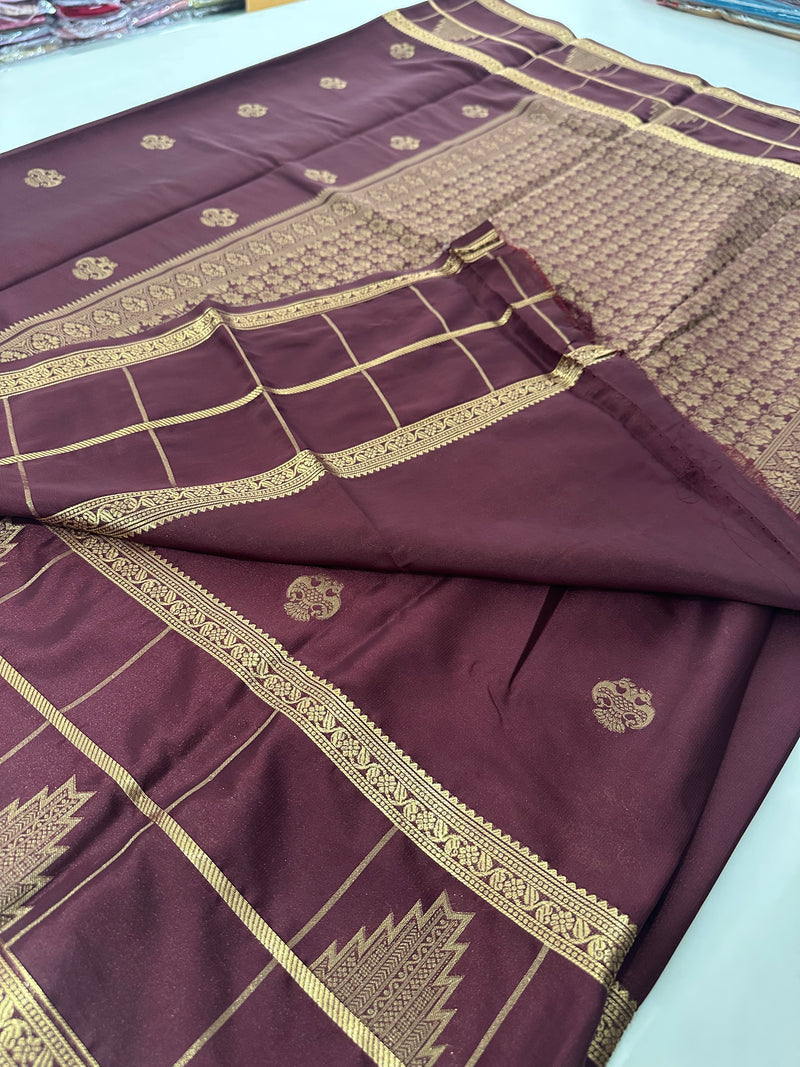 Crape Vintage Saree Wine Shade(PreBooking Only) 7-10 Days Shipment.