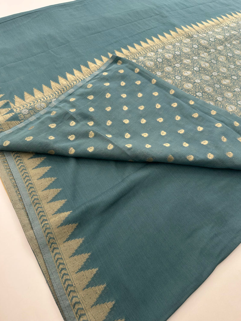 🌹Beautiful Soft Georgette Sarees,, Centric Weaving Big Floral Buttas all over,, self blouse with butties 🌹 JU27