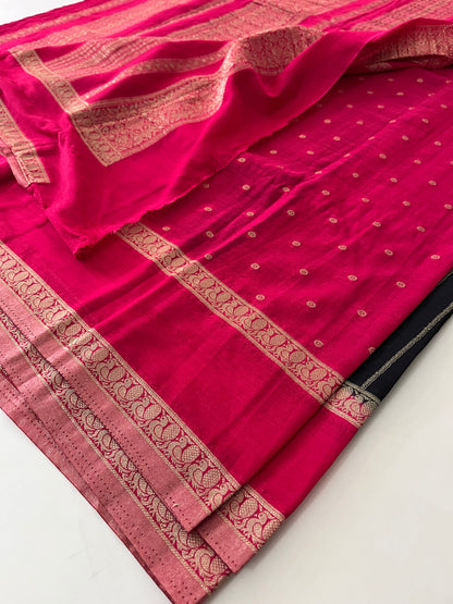 Designer crape Chinnon saree