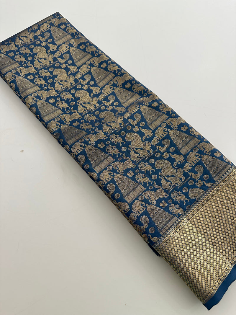 Kanchi Semi Silk Tissue Brocade-JU10