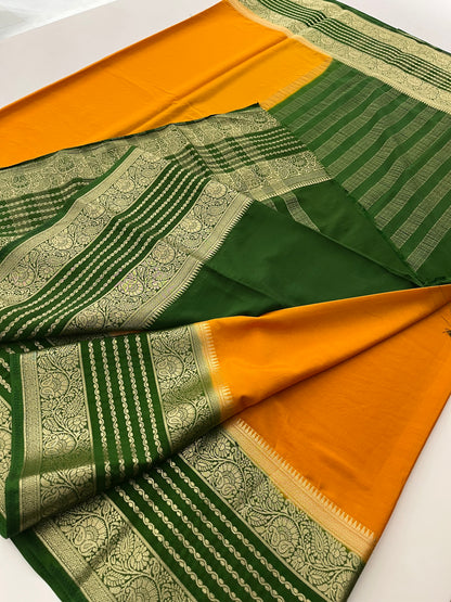 310 semi crape silk kaddi pallu