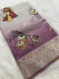 Kalamkari Printed Crape-JU14