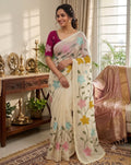 Start Georgette Saree With Embroidery Work-J30